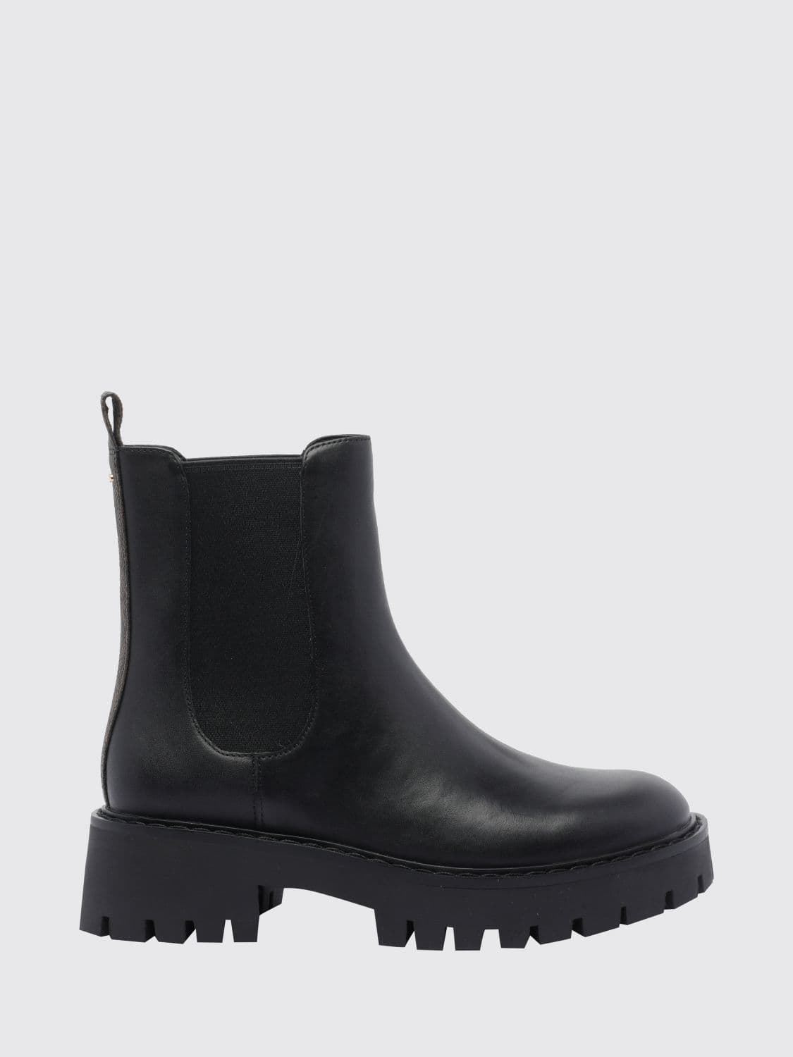 Michael Kors Asher Leather Chelsea Boots with Lug Sole and MK Logo