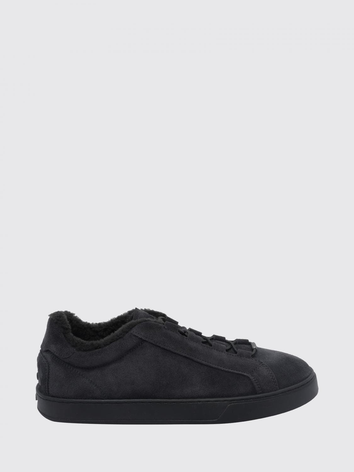 Tod's Suede Slip-On Sneakers with Shearling Lining and Rubber Pebbles