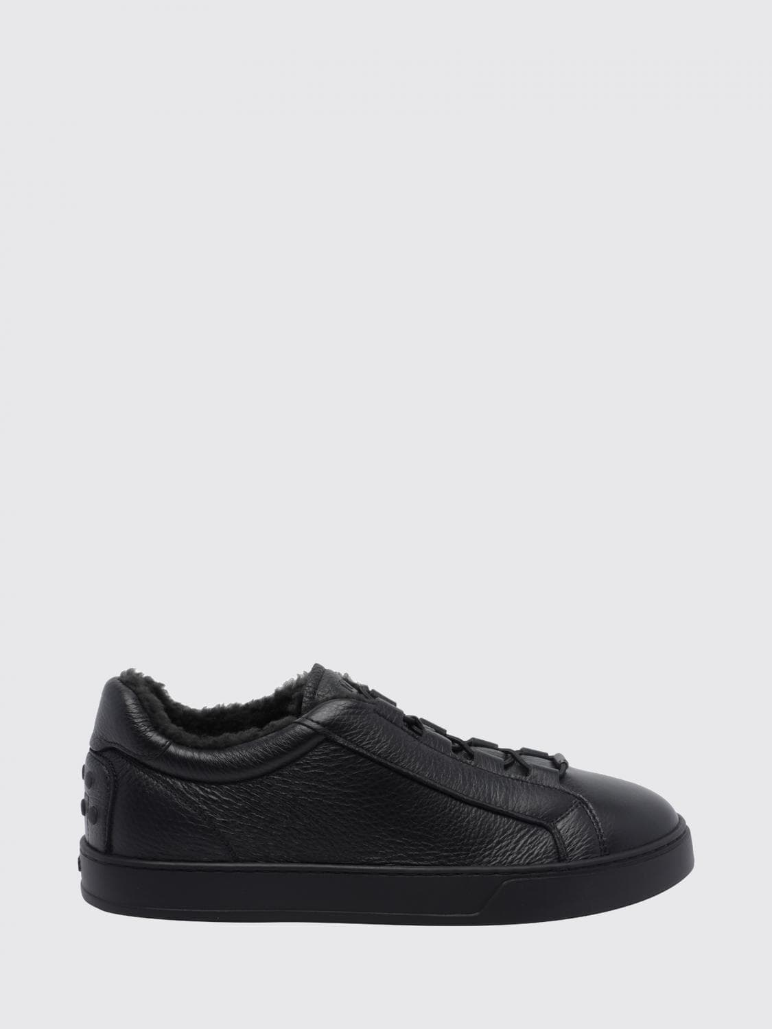 Tod's Lambskin Leather Slip-On Sneakers with Shearling and Gommini