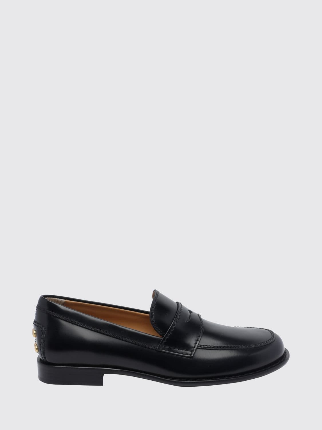 Tod's Brushed Leather Penny Loafers with Round Toe and Leather Sole