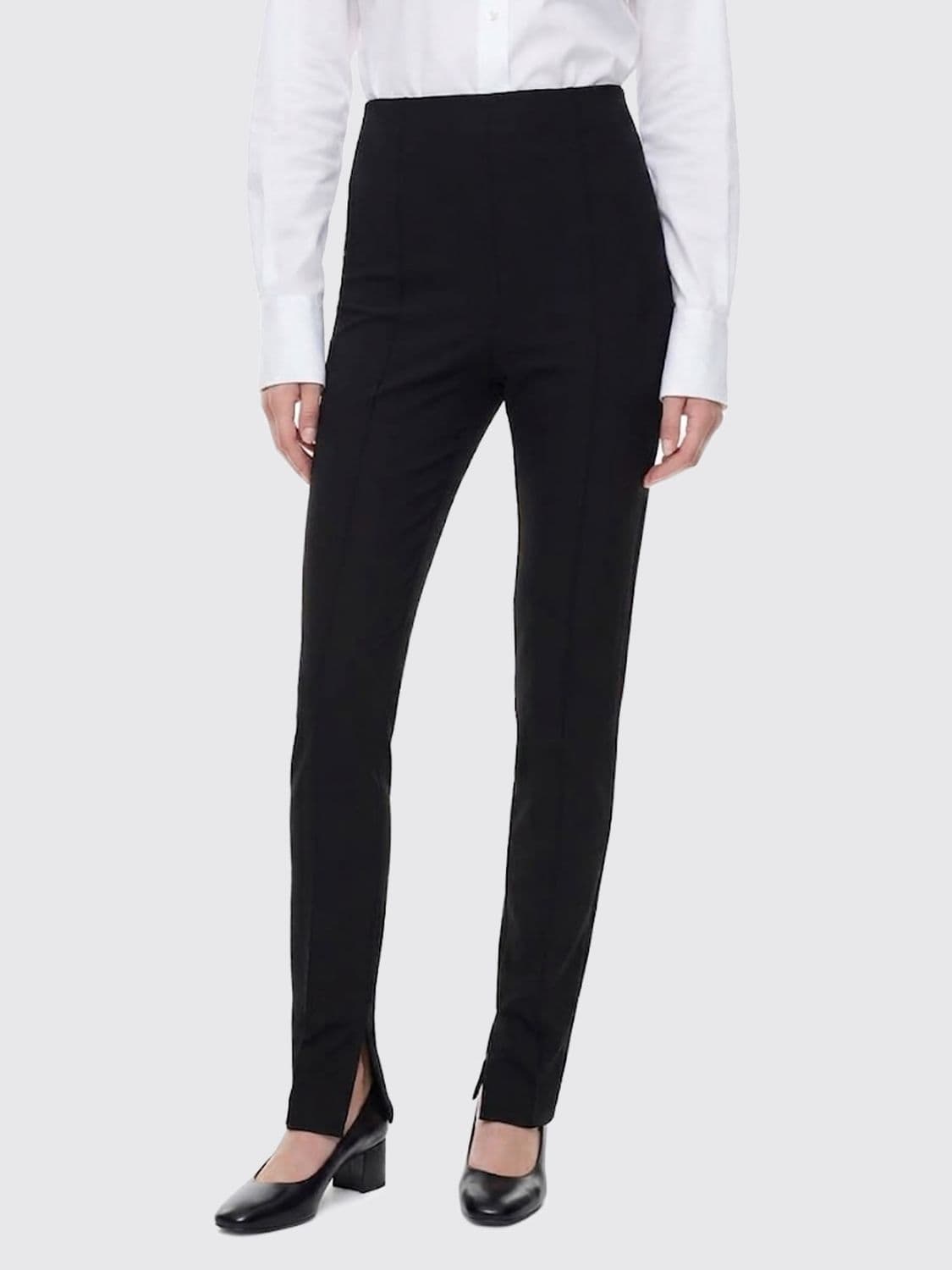 Pinko High-Waisted Skinny Trousers in Stretch Jersey with Side Zip