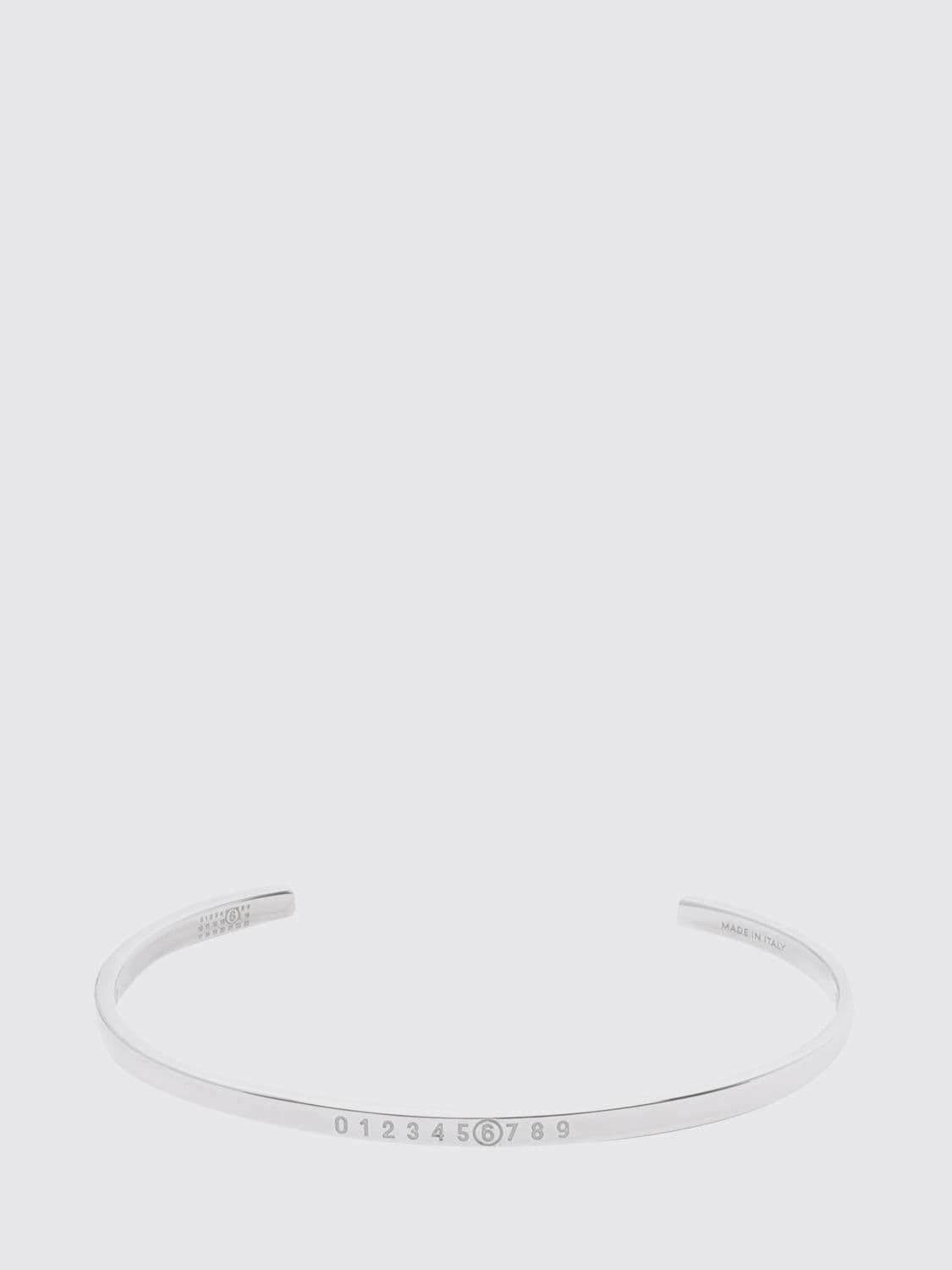 Mm6 Maison Margiela Rigid Brass Bangle with Engraved Numeric Logo