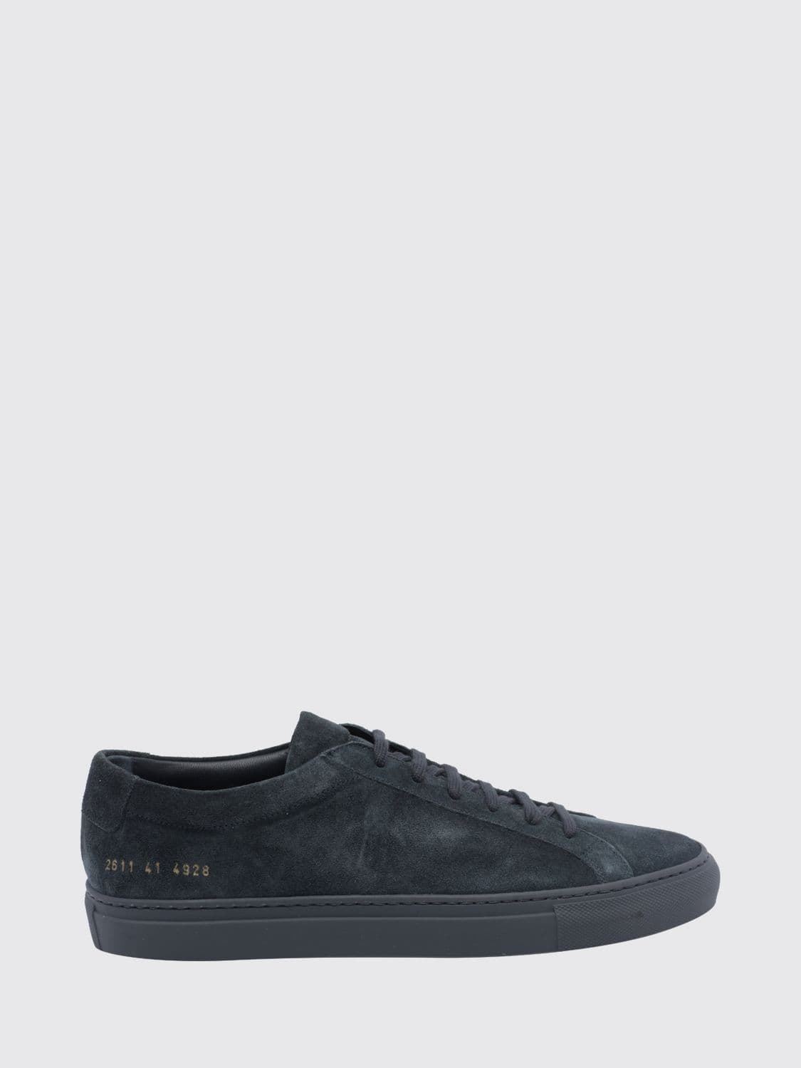 Common Projects Achilles Premium Suede Low-Top Sneakers with Printed Logo
