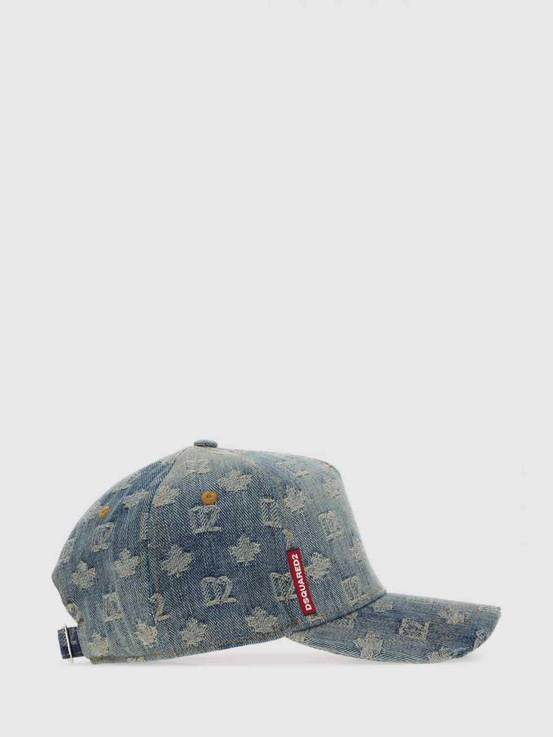 Dsquared2 Jacquard Logo Cotton Denim Baseball Cap with a Rigid Visor · OS