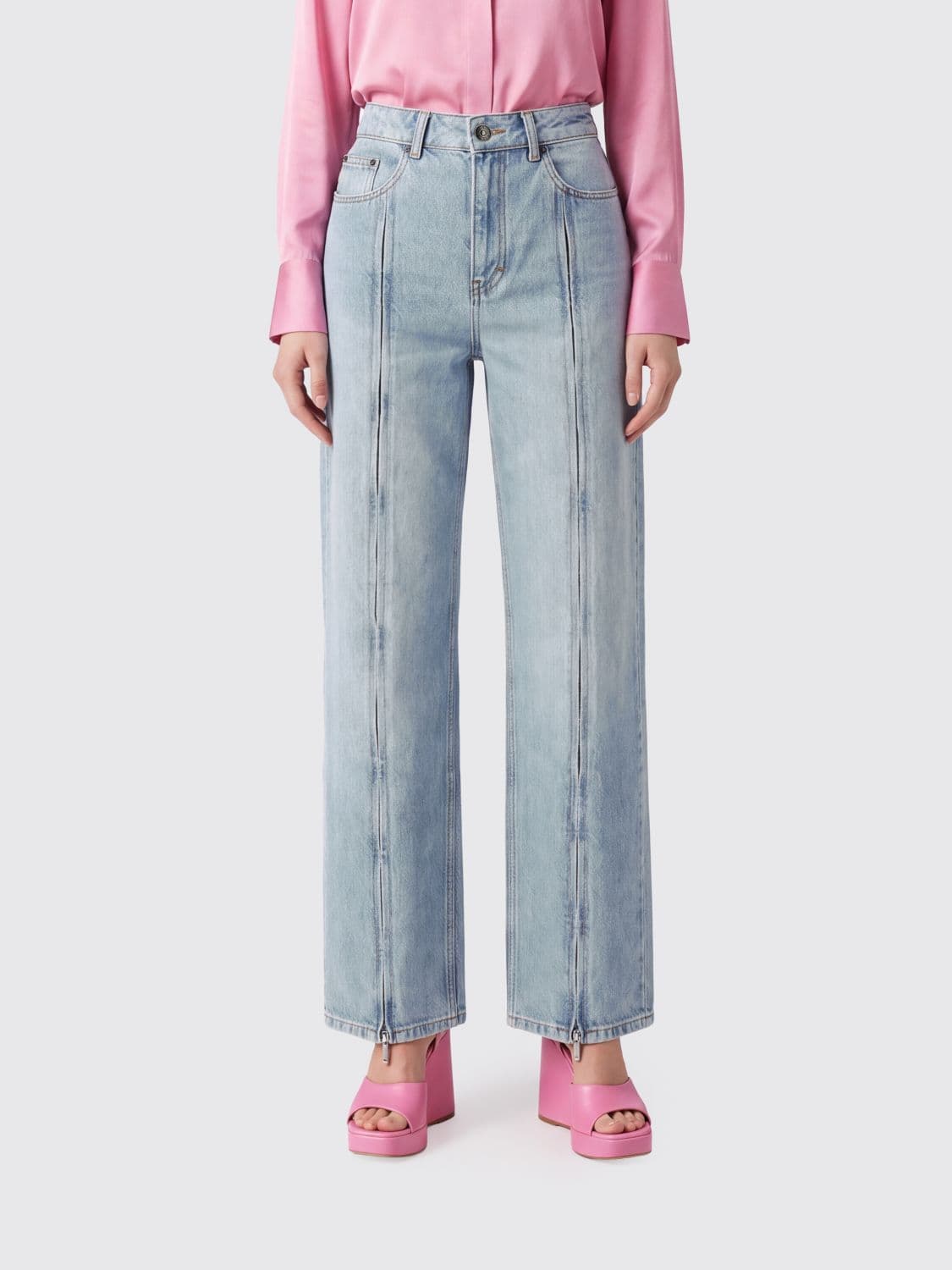 Rotate High-Waisted Straight Fit Jeans in Organic Cotton Denim