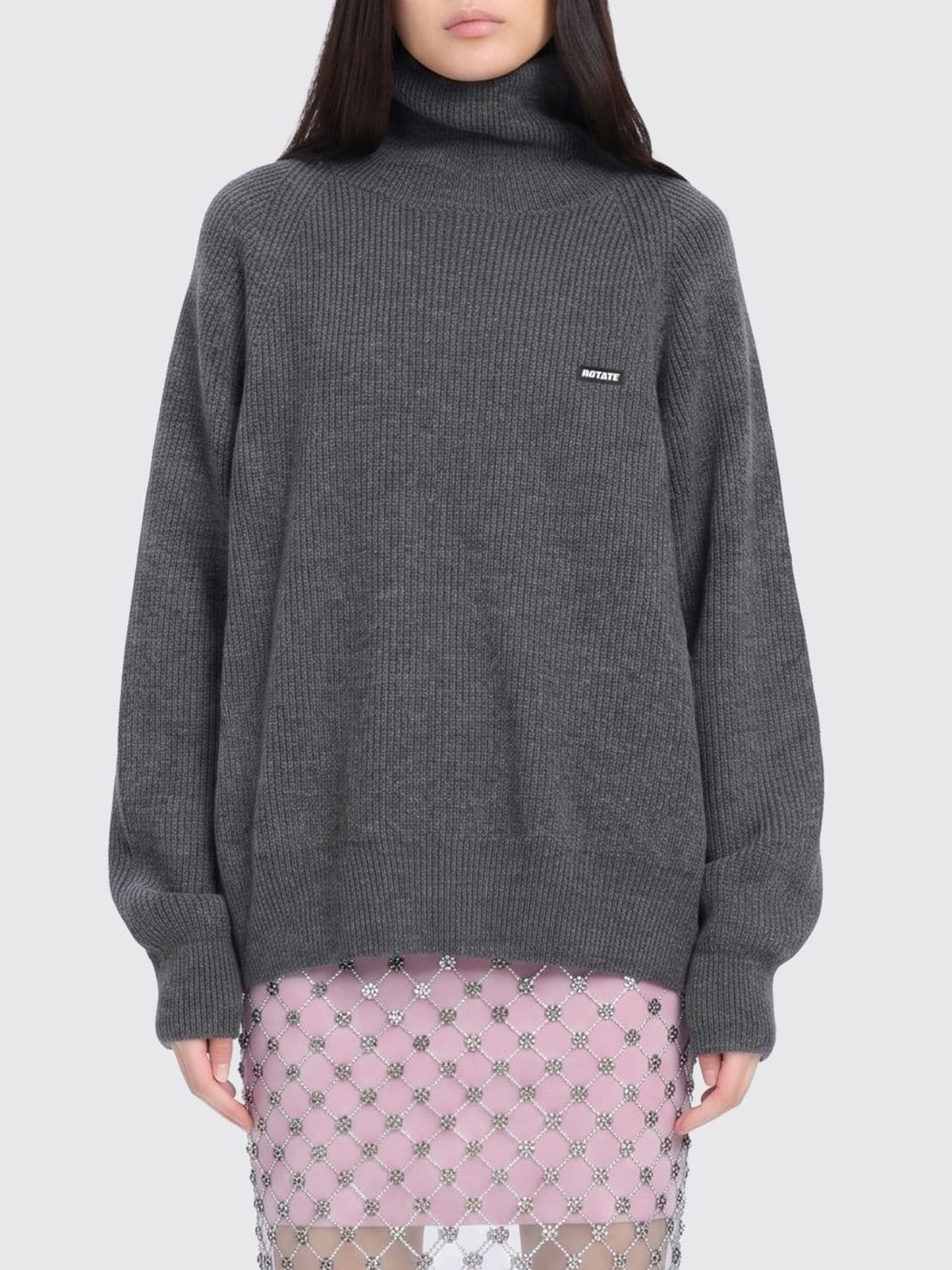Rotate Oversized Dropped Shoulder Turtleneck in Certified Wool and Cashmere