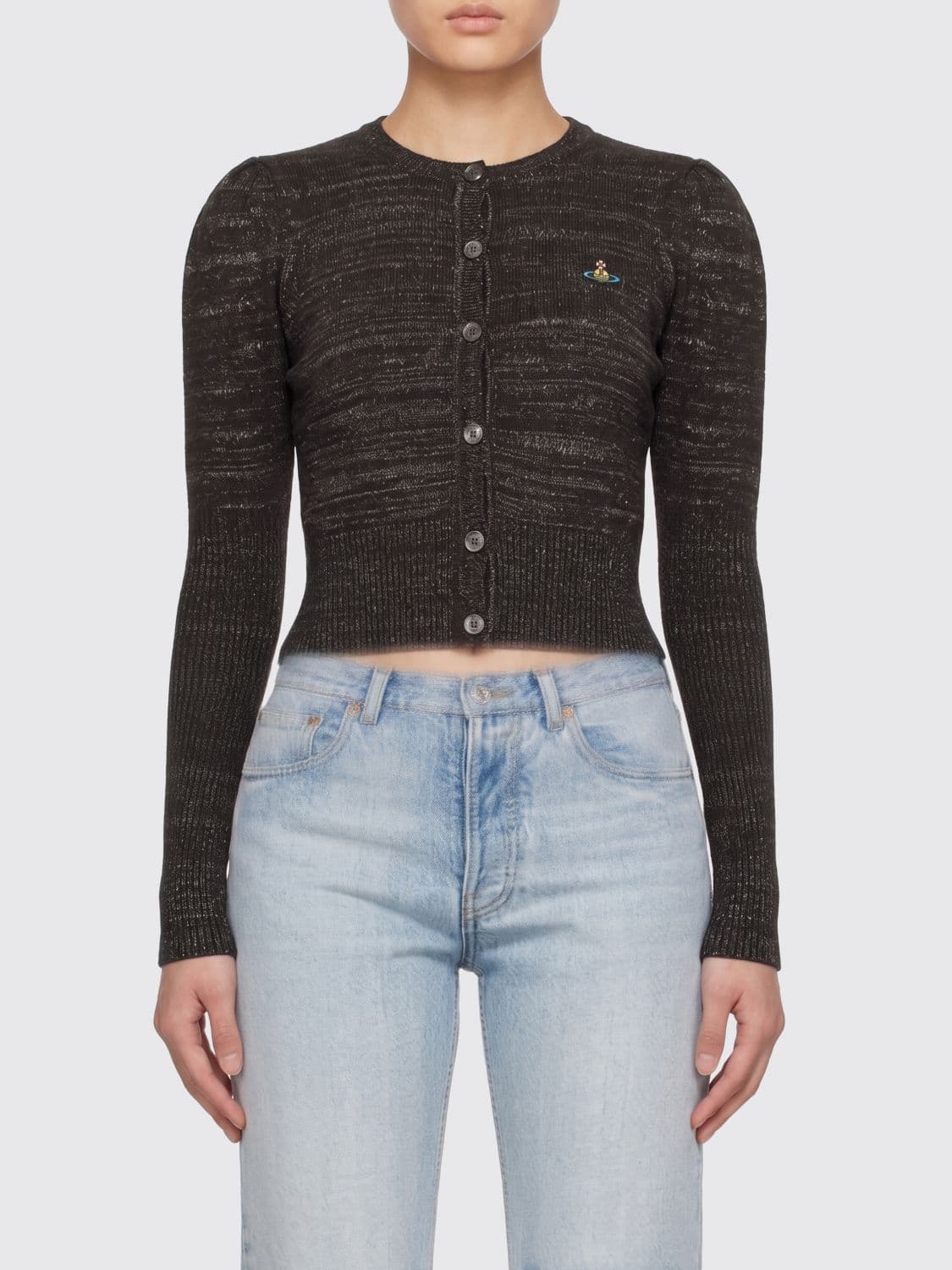 Vivienne Westwood Slim Fit Jersey Cardigan with an Embroidered Orb Logo