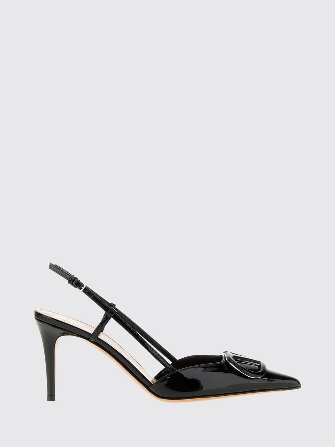 Valentino Garavani VLogo Signature Patent Leather Slingback Pumps with Stiletto Heel