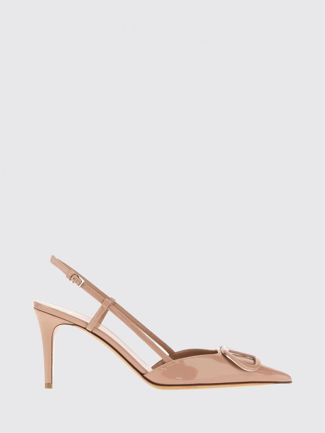 Valentino Garavani VLogo Signature Patent Leather Slingback Pumps with Stiletto Heel