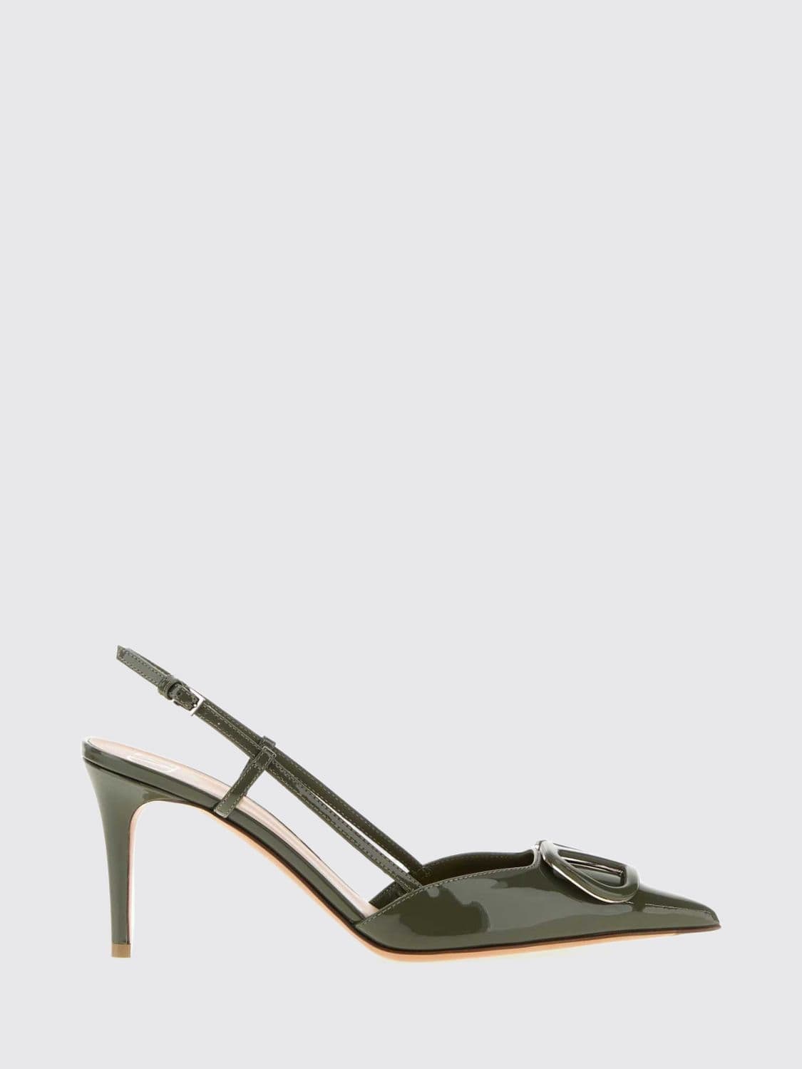 Valentino Garavani VLogo Signature Patent Leather Slingback Pumps with Stiletto Heel