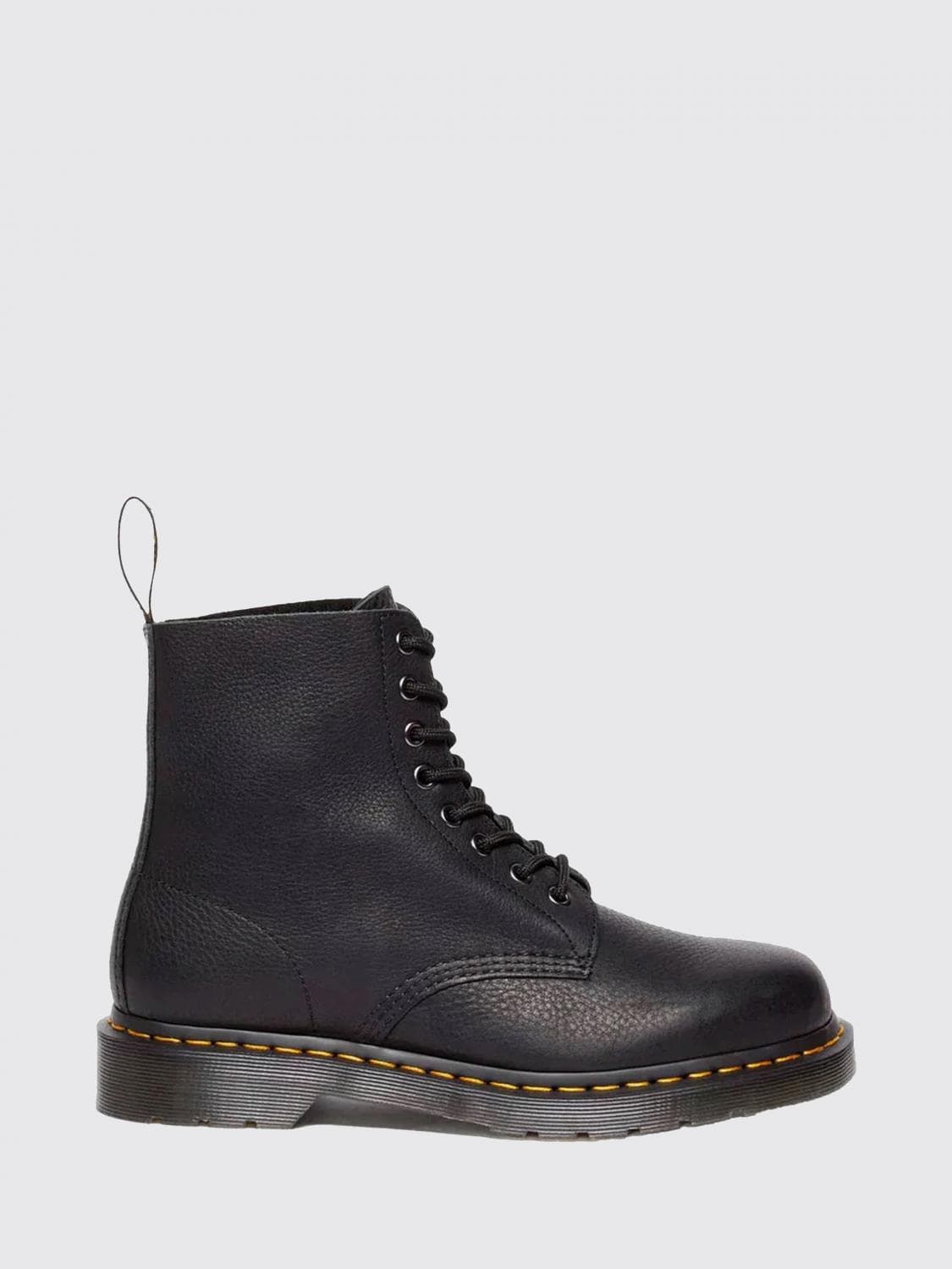 Dr. Martens 1460 Pascal Combat Boots in Natural Grain Leather with Jacquard Pull-Tab