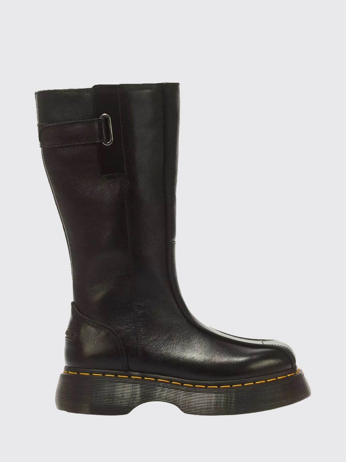 Dr. Martens Buzz Hi Leather Platform Boots with Side Zip Closure
