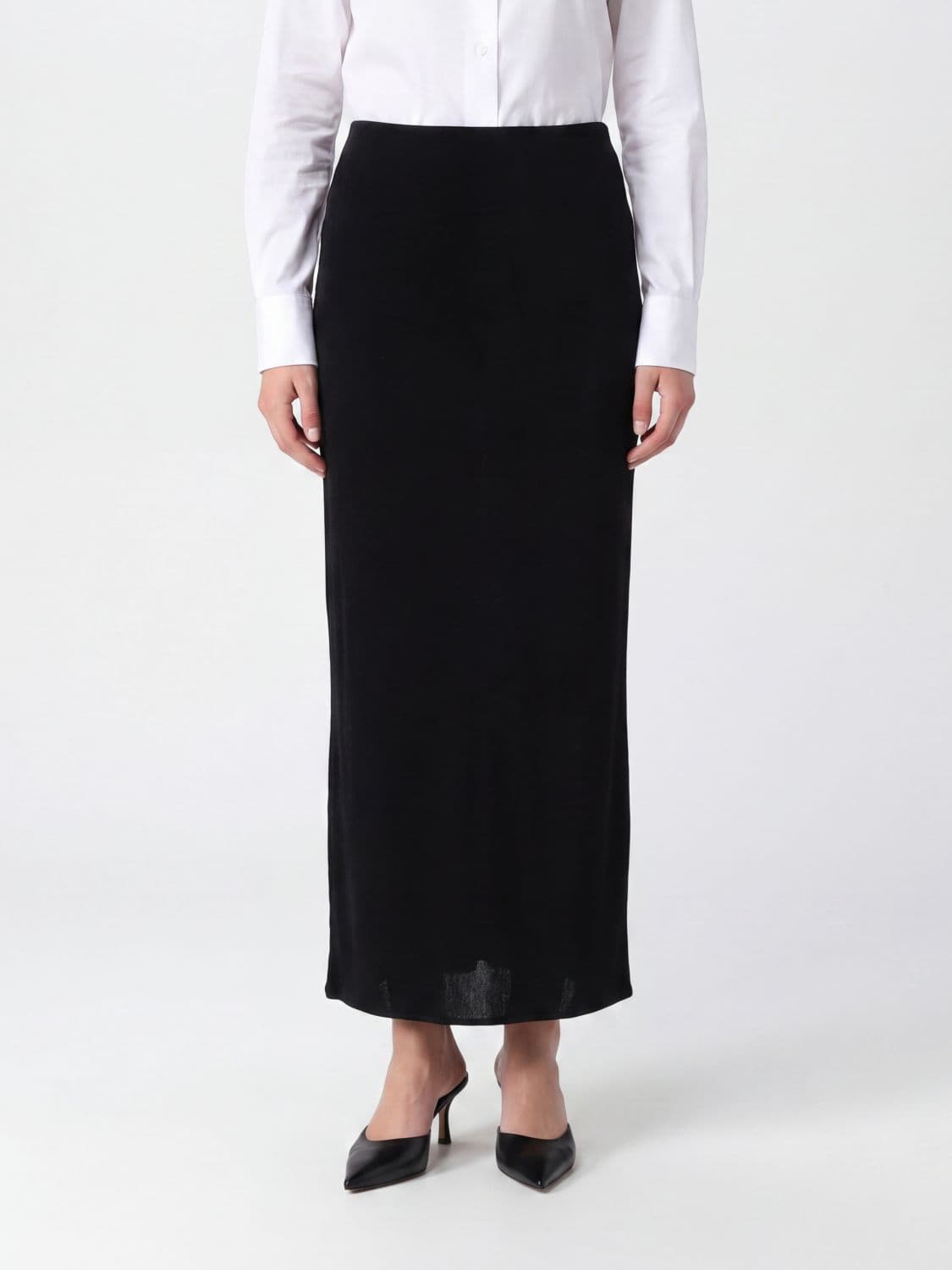 Valentino Garavani High-Waisted Midi Pencil Skirt in Viscose with Zip Closure