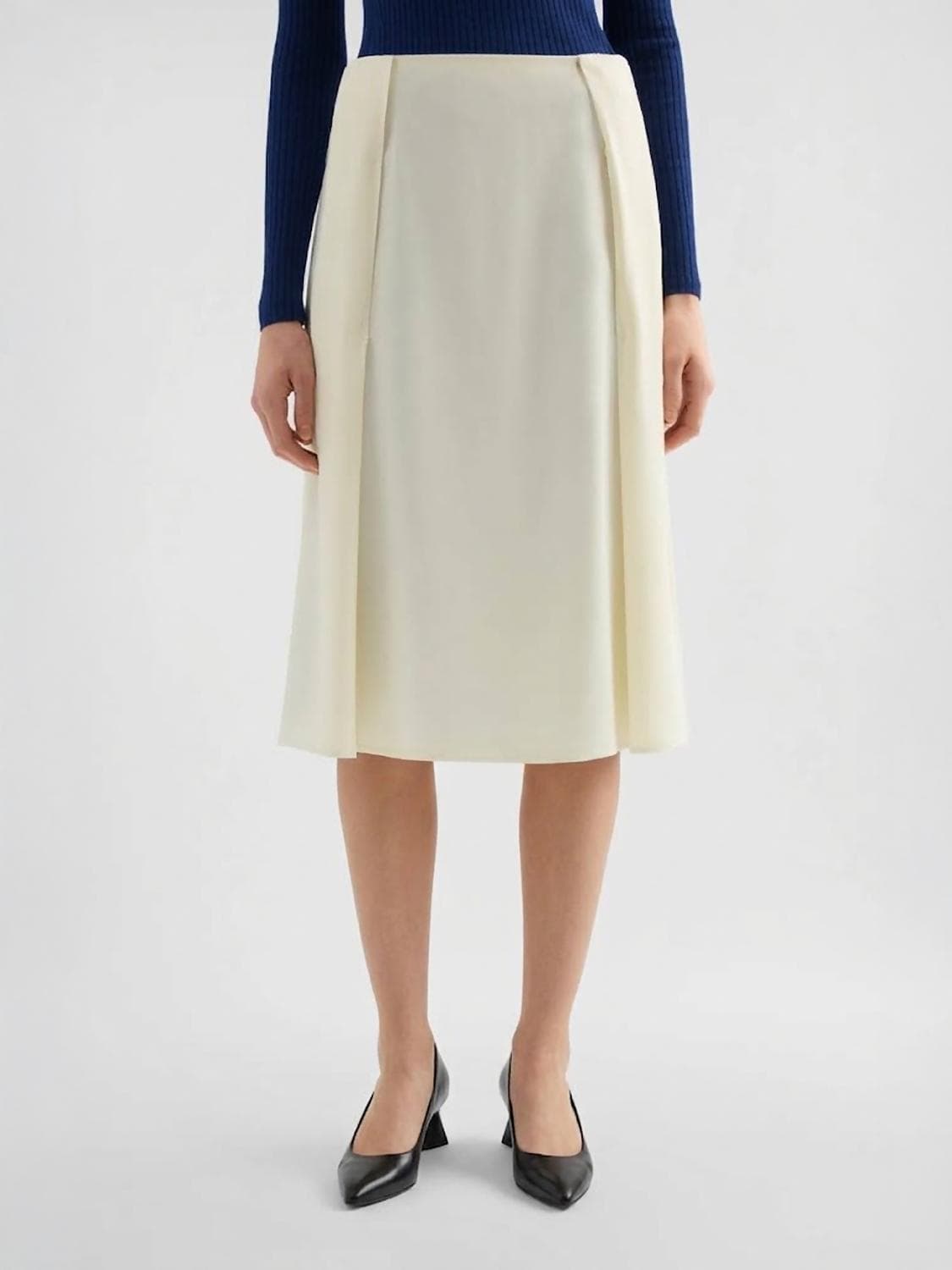 Jil Sander High-Waisted Crêpe Midi Pencil Skirt with a Side Zip Closure