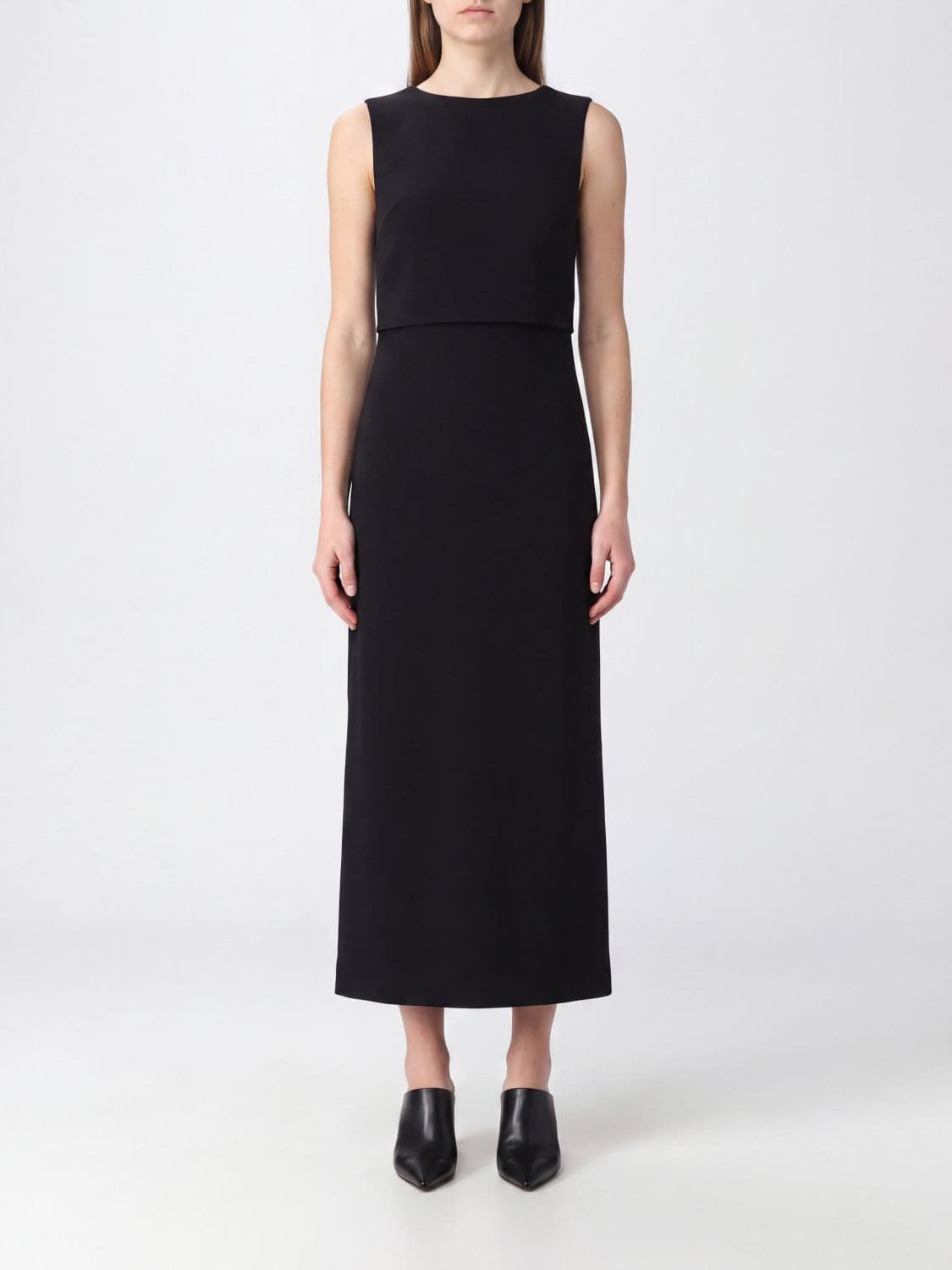 Jil Sander Asymmetric Virgin Wool Top with Off-the-Shoulder Design and Crew Neck