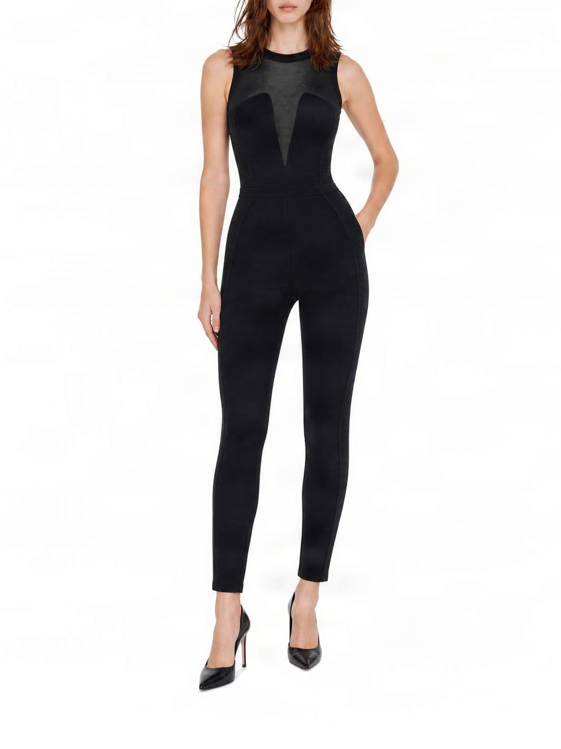 Elisabetta Franchi Off-The-Shoulder Slim Fit Jumpsuit in Jersey