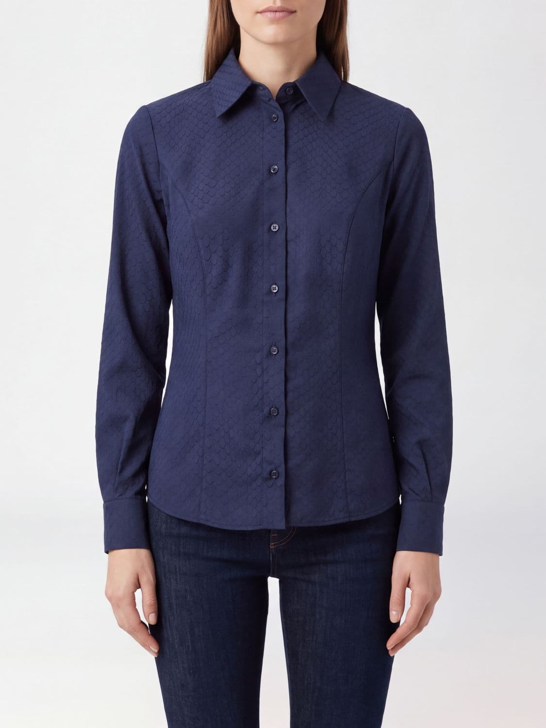 Elisabetta Franchi Slim Fit Lizard Animal Print Polyester Shirt