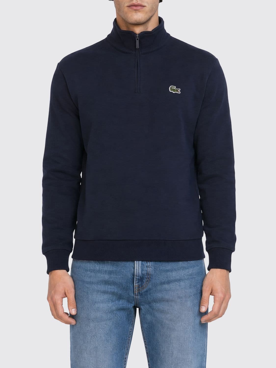 Lacoste Cotton-Blend Half-Zip High Neck Jumper