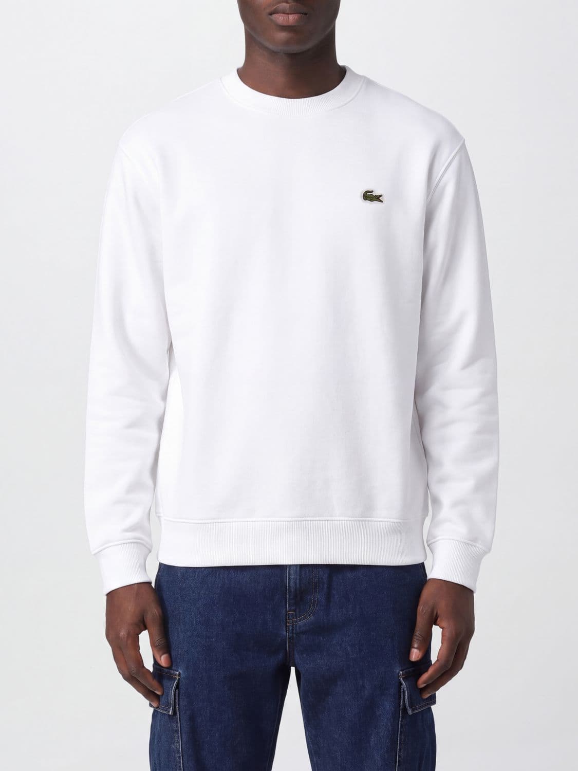 Lacoste Crewneck Cotton-Blend Jumper with Contrast Logo