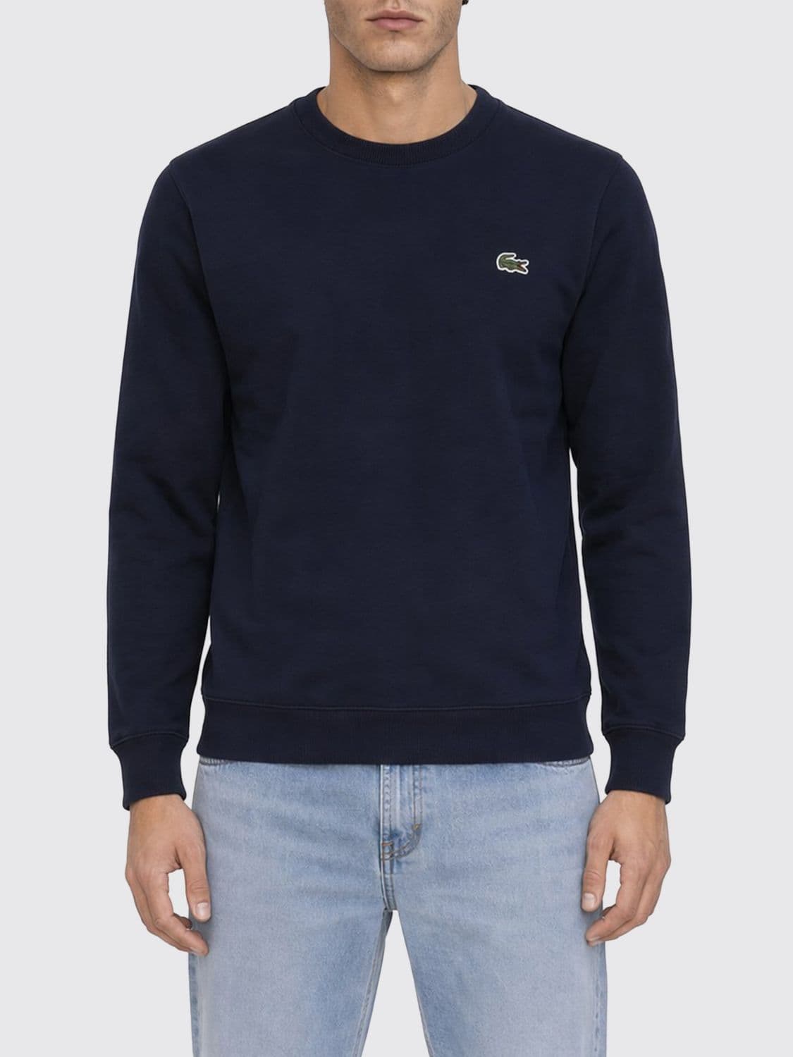 Lacoste Crewneck Cotton-Blend Jumper with Contrast Logo