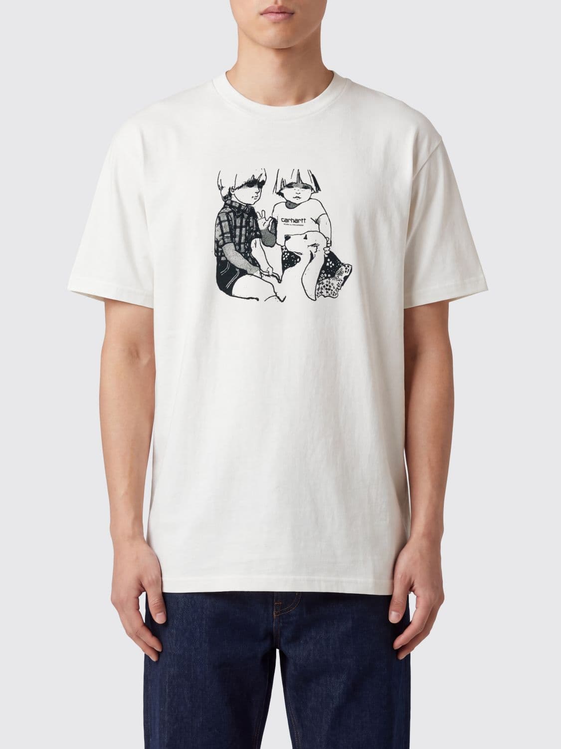 Carhartt Wip Organic Cotton T-Shirt with Graphic Print and Logo