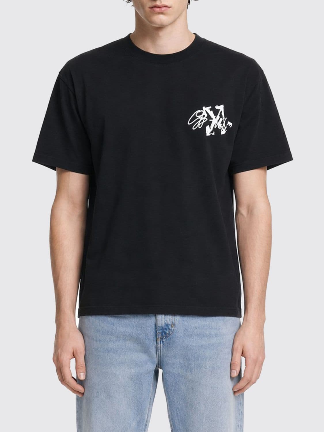 Off-White Arrow Logo Print Cotton Crewneck T-Shirt