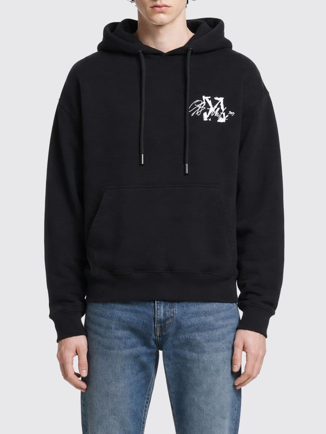Off-White Arrow Logo Dropped-Shoulder Cotton Hoodie