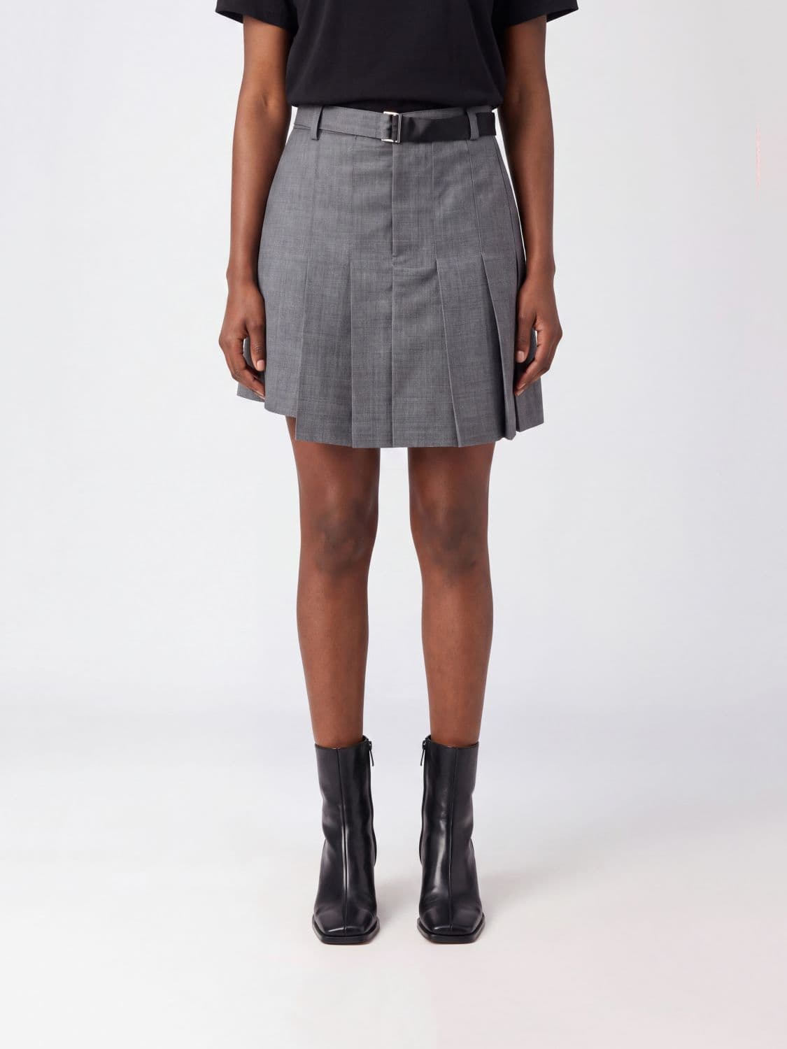 Sacai Shorts Woman color Grey