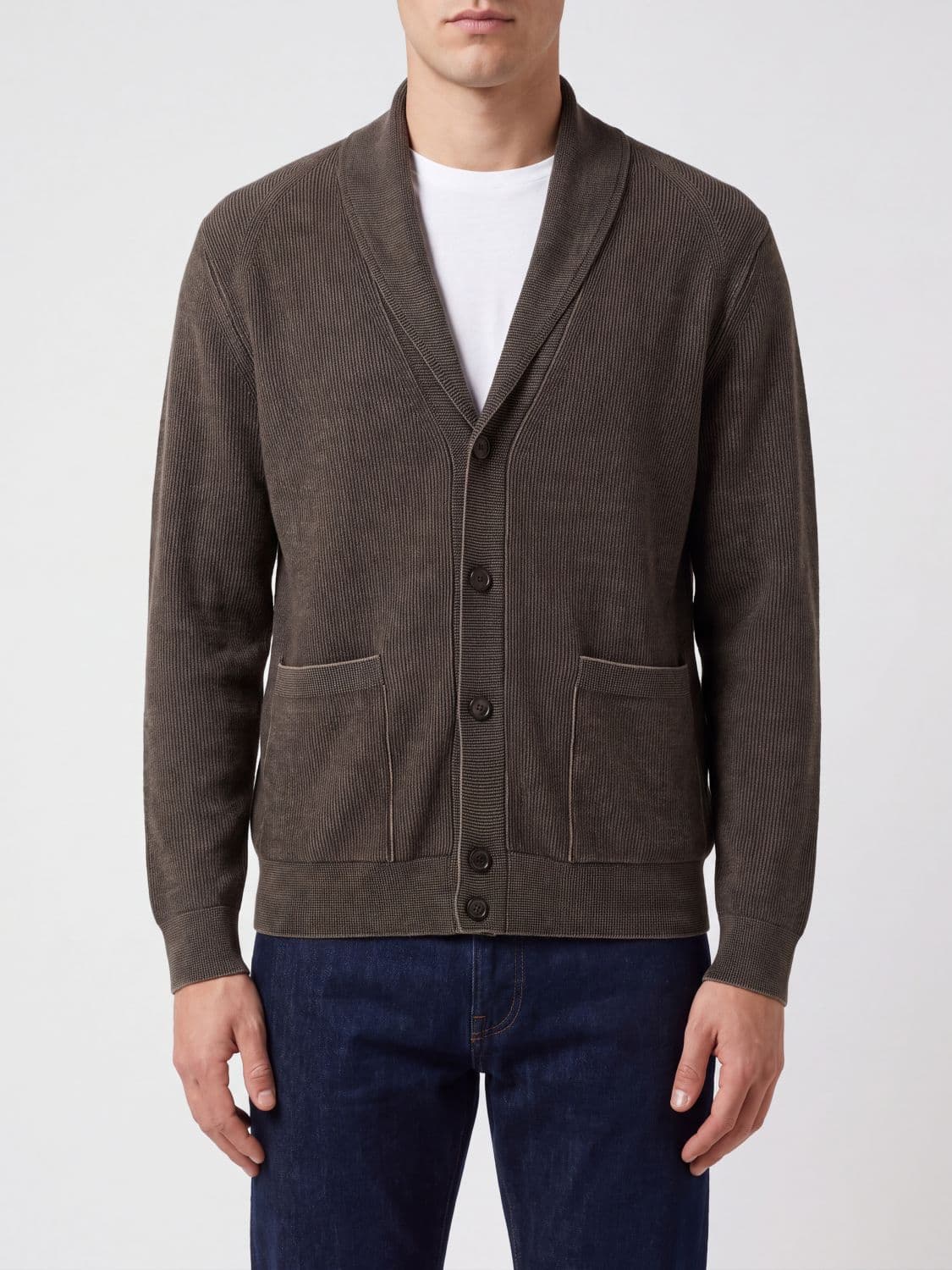 Brioni Shawl Collar Cardigan in a Cashmere and Wool Blend with Pockets