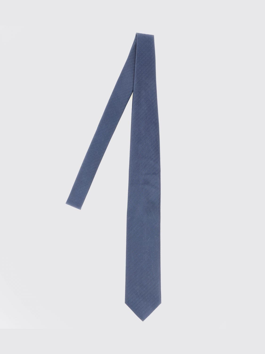 Brioni Silk Tie with Chevron and Polka Dot Pattern