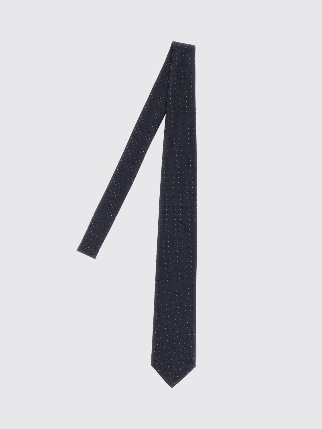 Brioni Silk Tie with Chevron and Polka Dot Pattern · OS