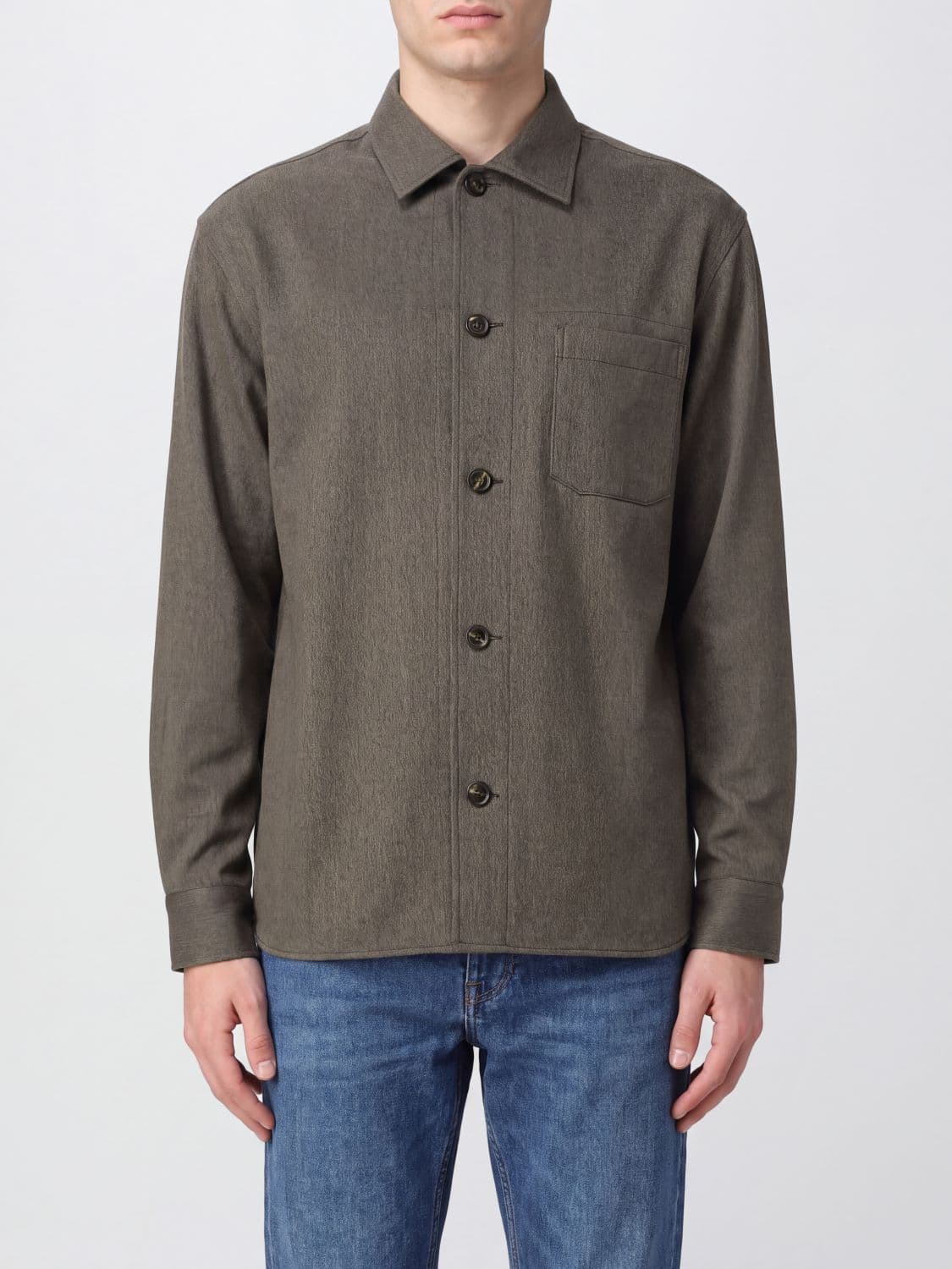 Brioni Shirt Men color Brown