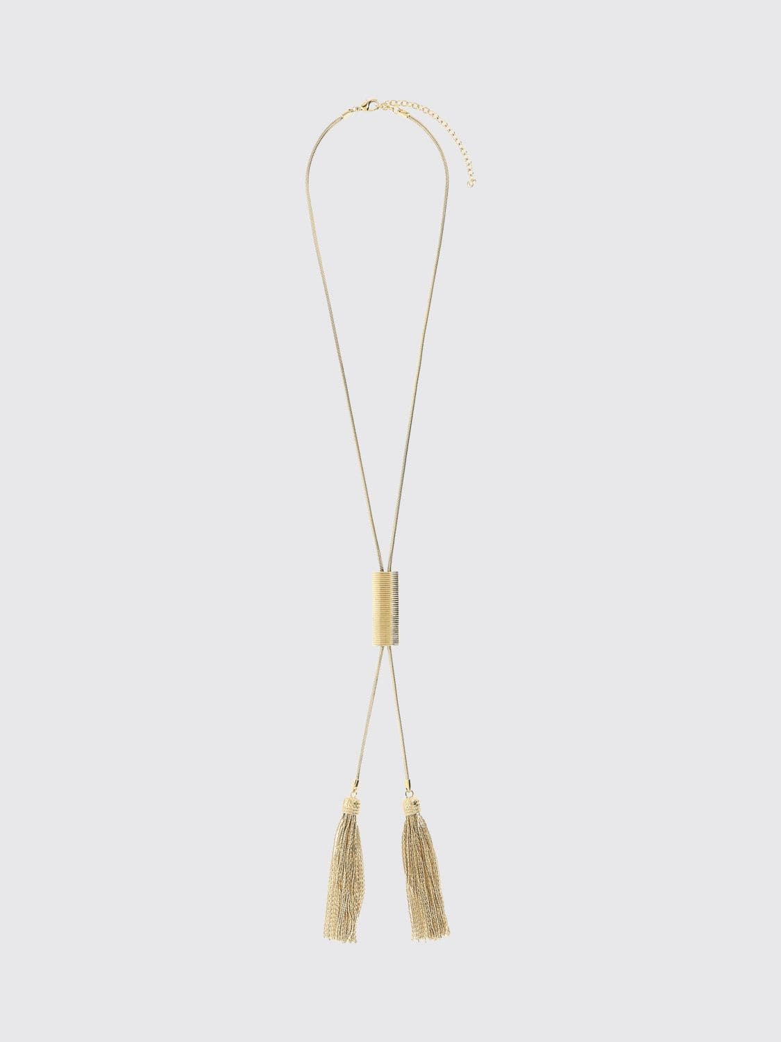 Balmain Adjustable Tassel Necklace in Gold-Tone Brass