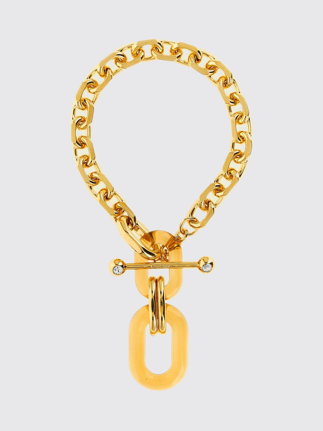 Rabanne Choker Necklace in Brass and Resin with Embossed Logo