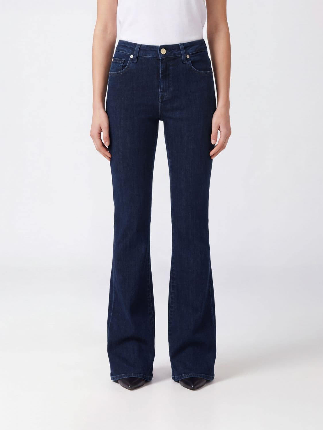 7 For All Mankind High-Waisted Bootcut Jeans in Stretch Denim