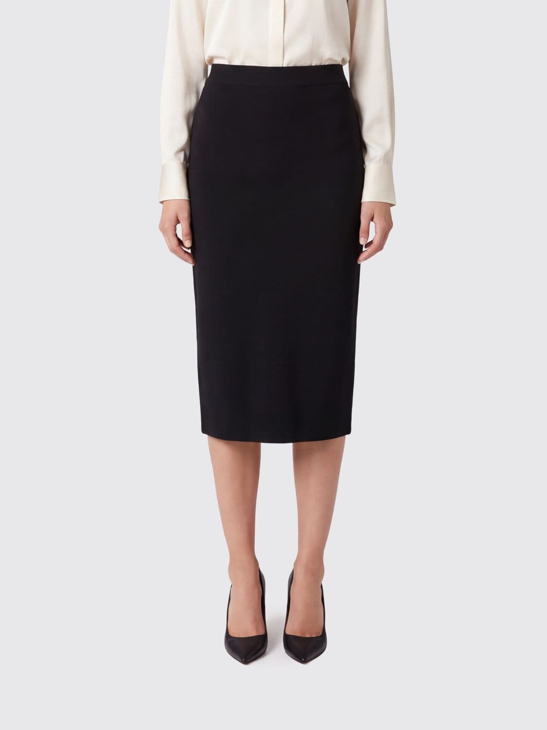 Max Mara Gamma High-Waisted Crêpe Midi Pencil Skirt with a Slim Fit