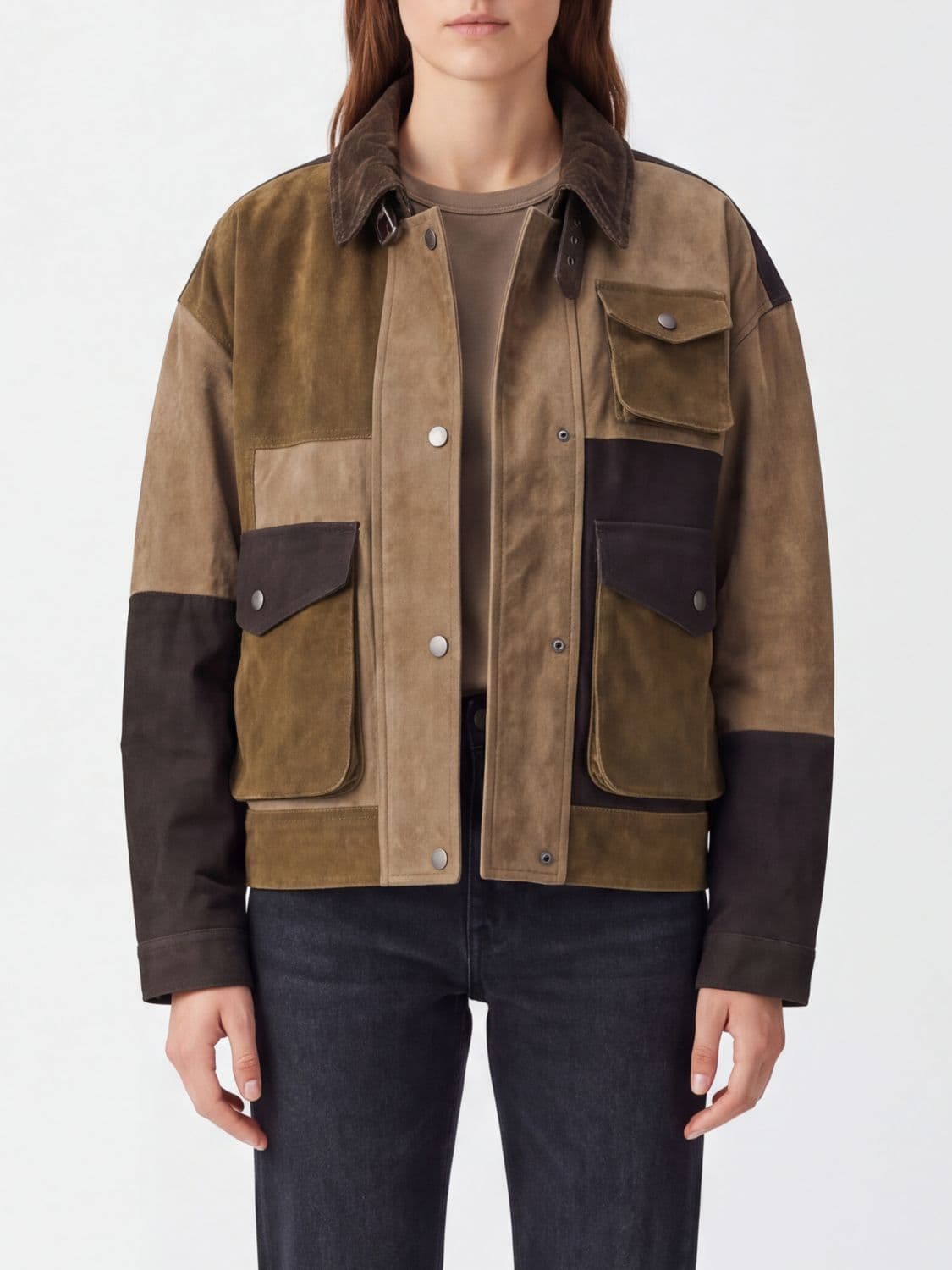 Isabel Marant Etoile Risla Printed Utility Jacket in Cotton with Belt