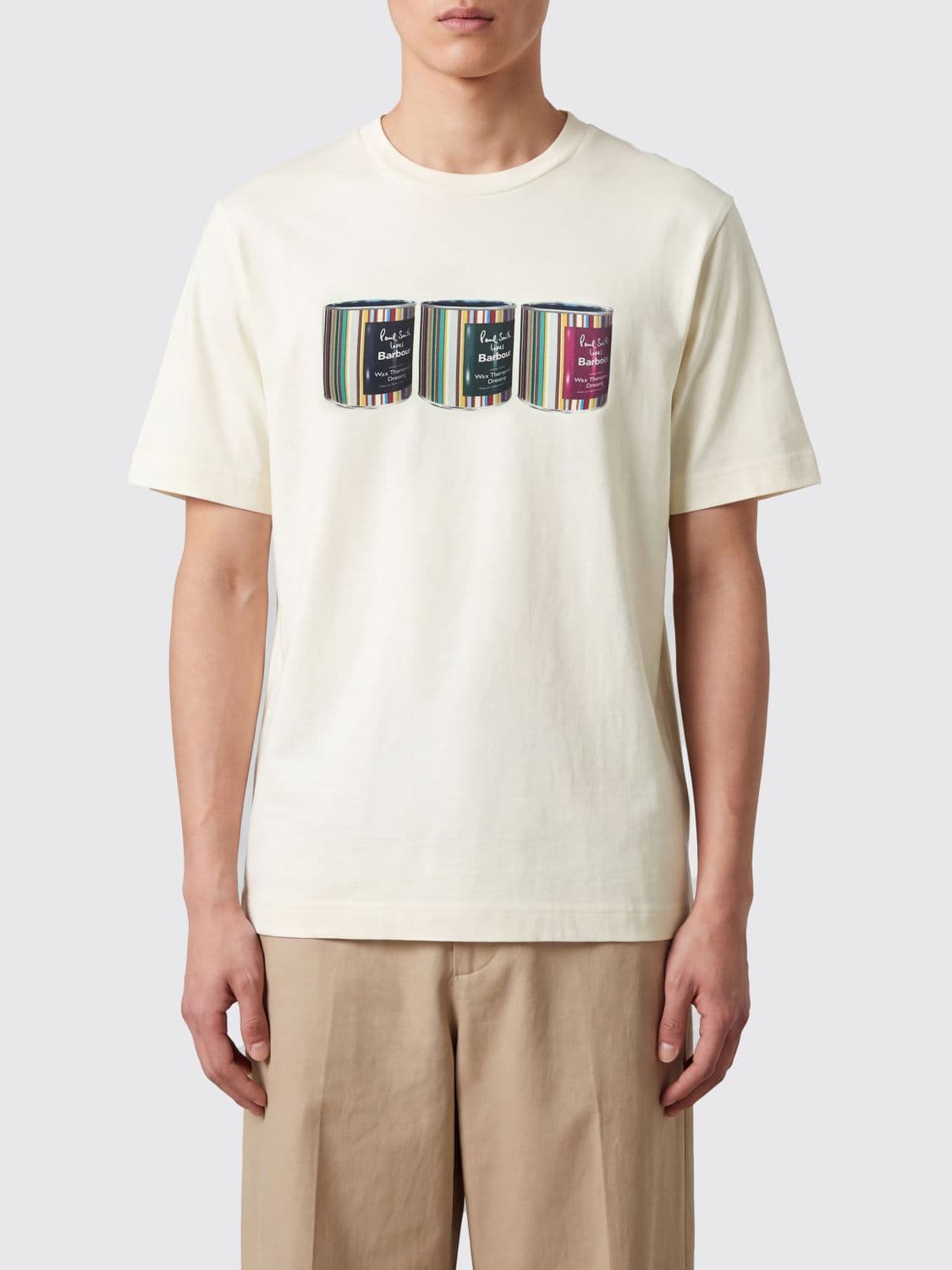 Barbour Short-Sleeved Cotton T-Shirt with Vintage-Style Graphic Print