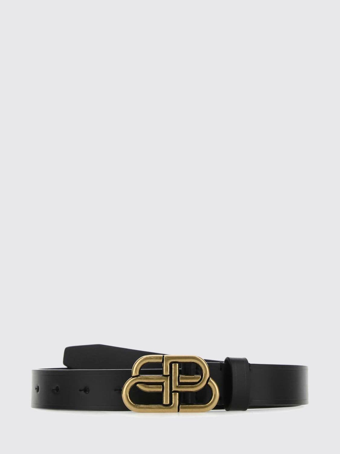 Balenciaga Belt in Smooth Calfskin with Gold-Tone BB Monogram Buckle · 90