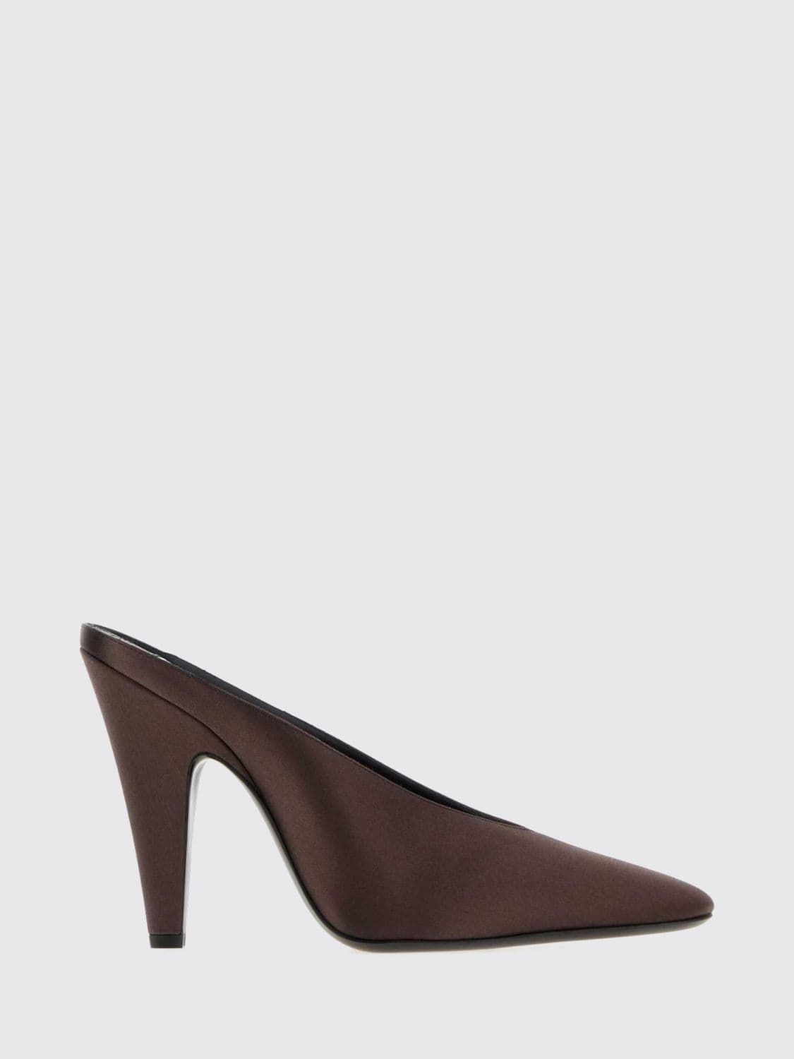 Alaïa Elegant High-Heeled Mules in Satin with a Cone Heel and Almond Toe