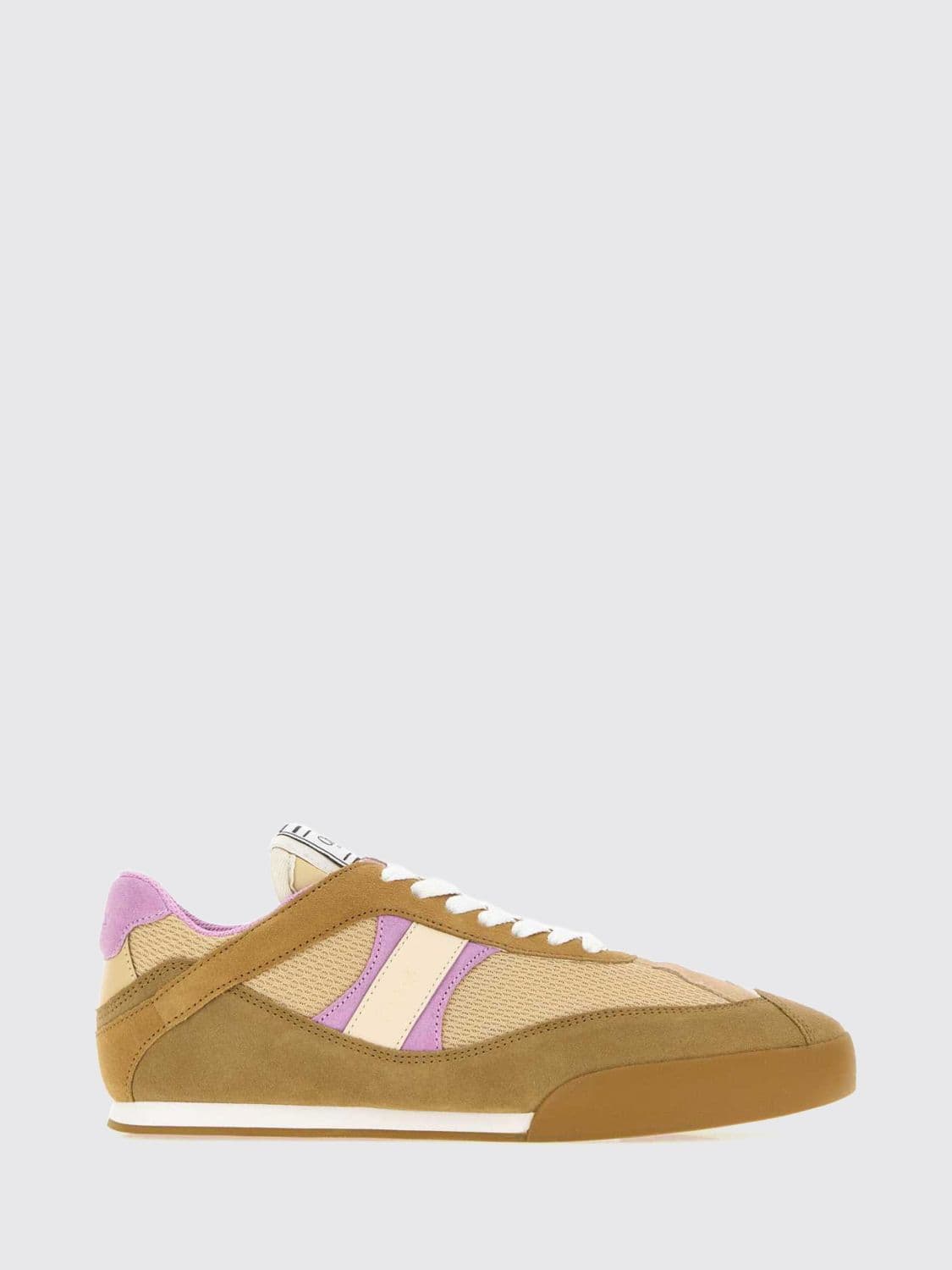 Chloé Kick Two-Tone Trainers in Leather, Suede and Mesh with Rubber Sole