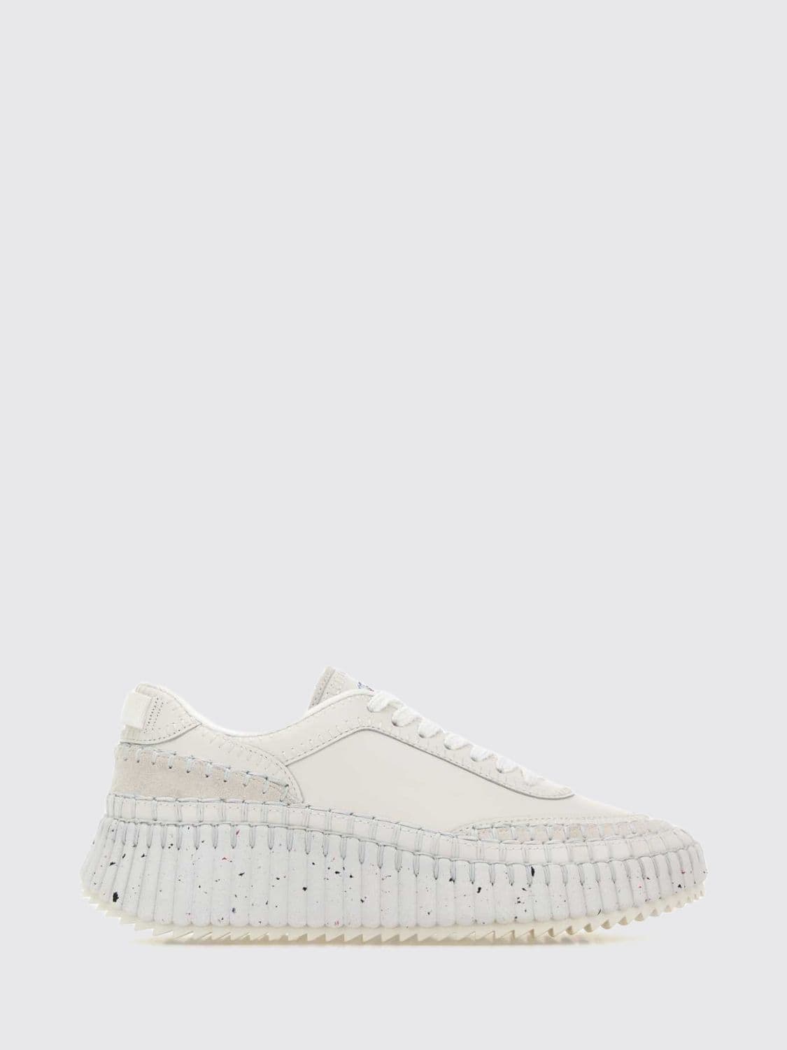 Chloé Nama Bovine Leather Trainers with Embroidered Logo and Chunky Sole · 39