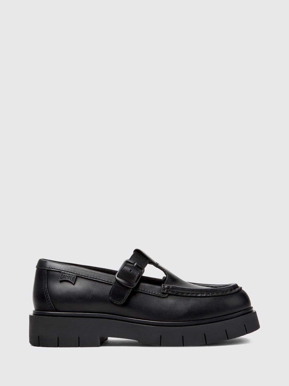 Camper Alaro Smooth Leather Mary Janes with Round Toe and Adjustable Strap