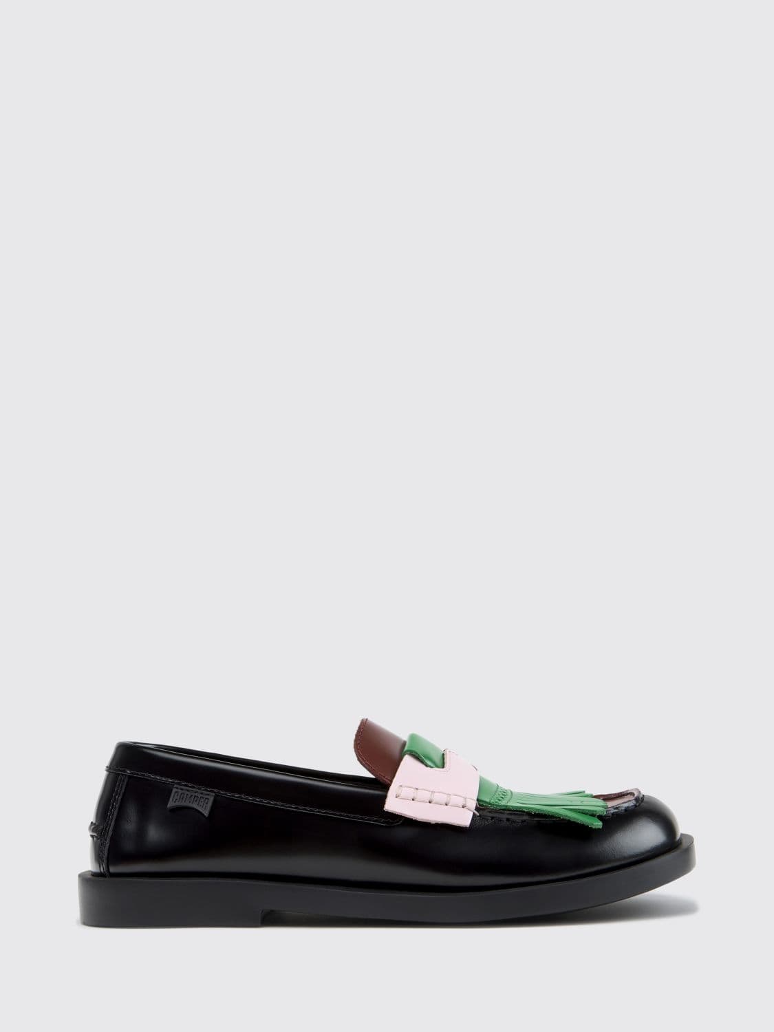 Camper Twins Two-Tone Smooth Leather Loafers with Fringes and XL Extralight Sole