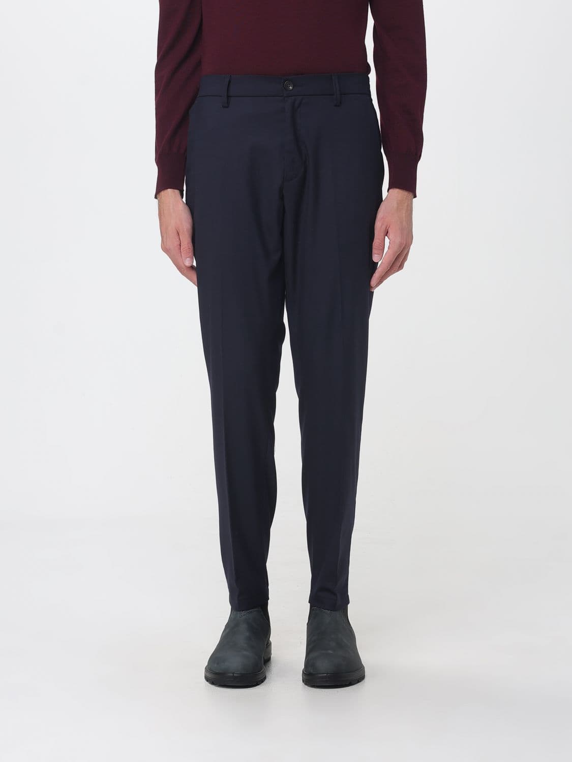 Siviglia Slim-Fit Chino Trousers in Wool Blend with Welt Pockets