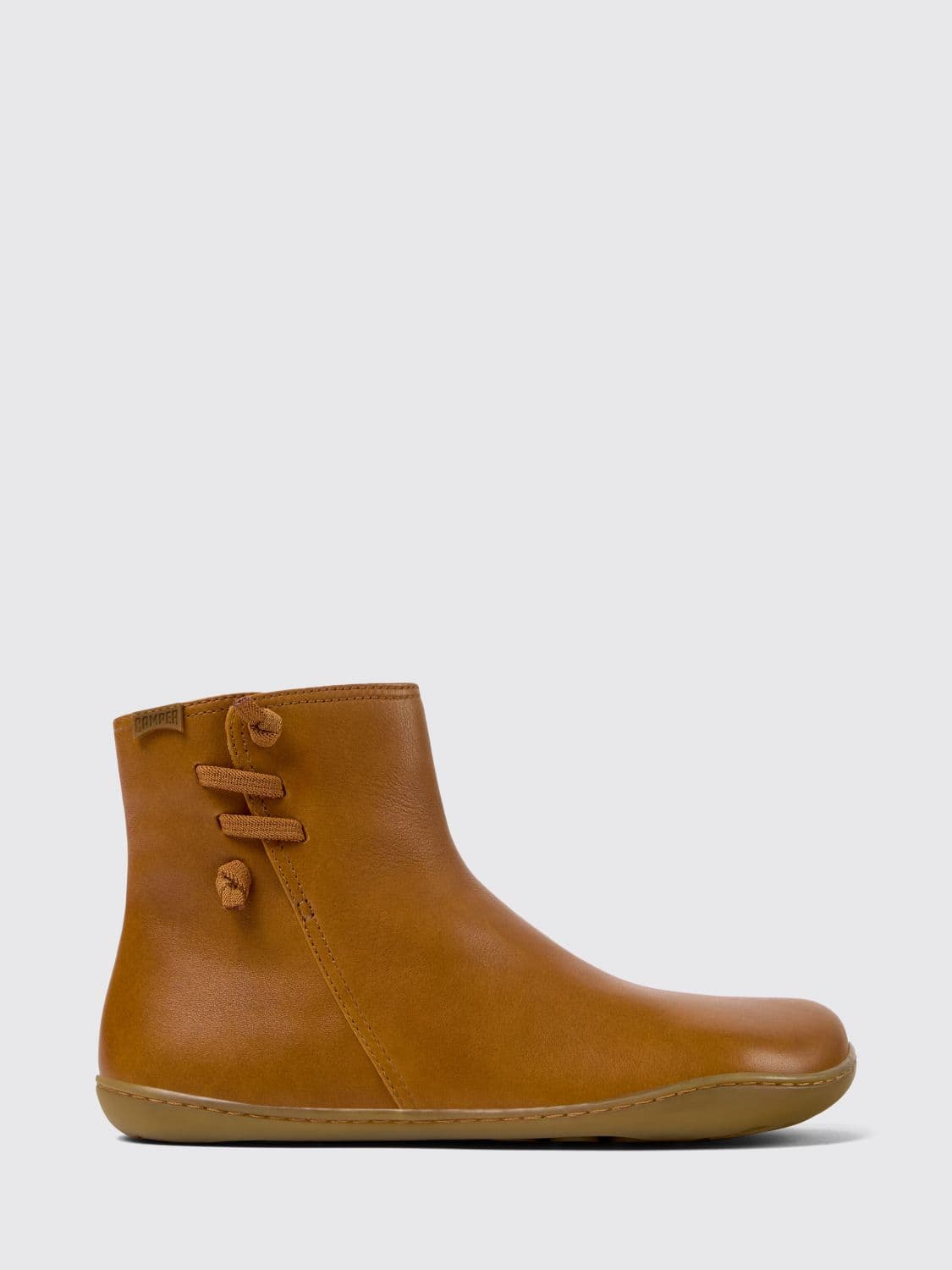 Camper Peu Leather Ankle Boots with Elastic Inserts and Side Zip