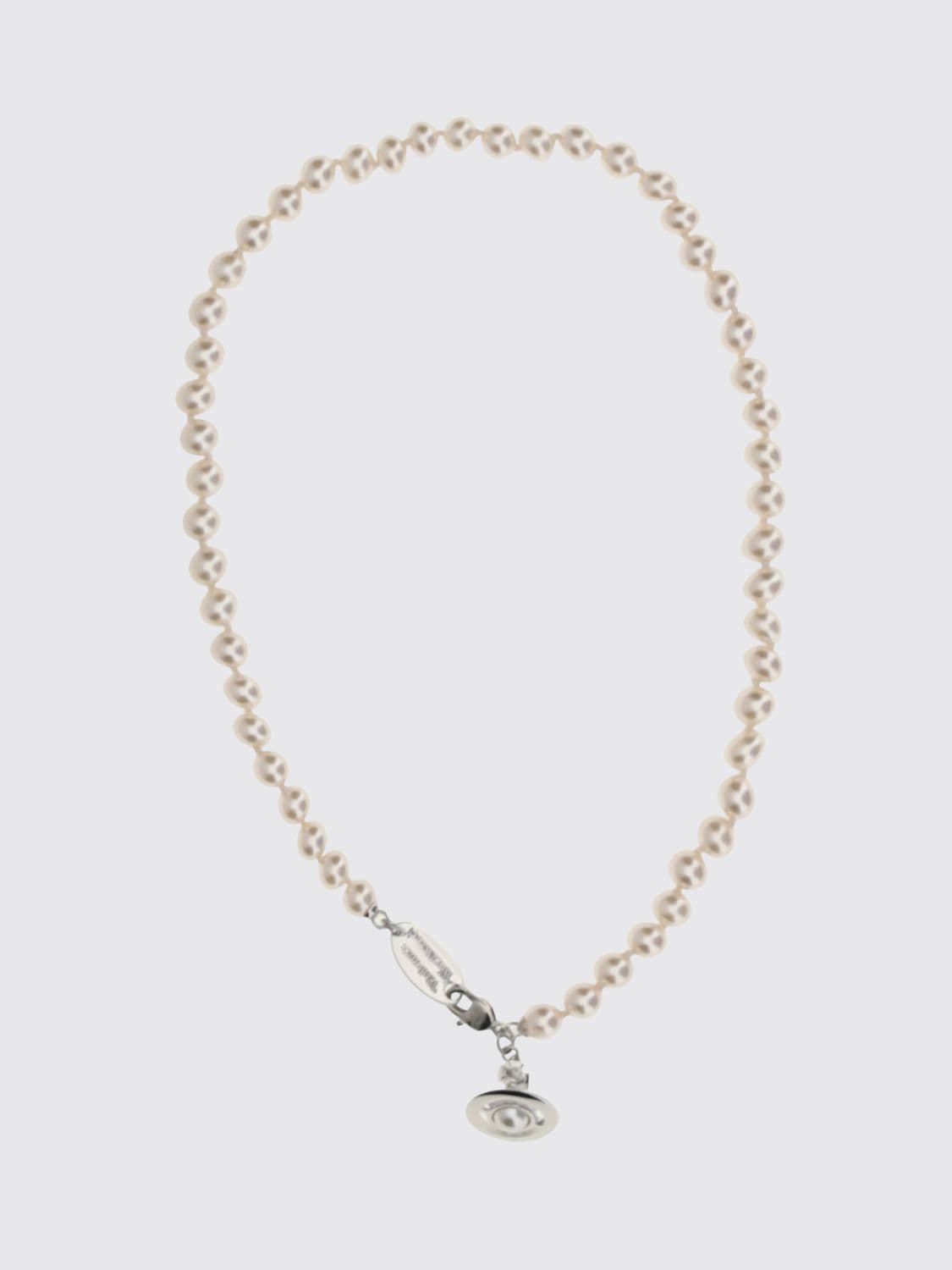 Vivienne Westwood Orb Logo Charm Necklace with Pearls and Crystals · OS