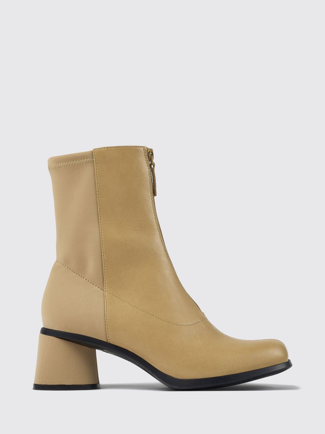 Camper Kiara Bicolour Smooth Leather Ankle Boots with Medium Heel