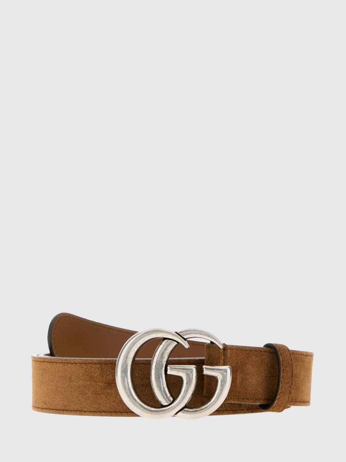 Gucci GG Marmont Suede Belt with Monogram Buckle