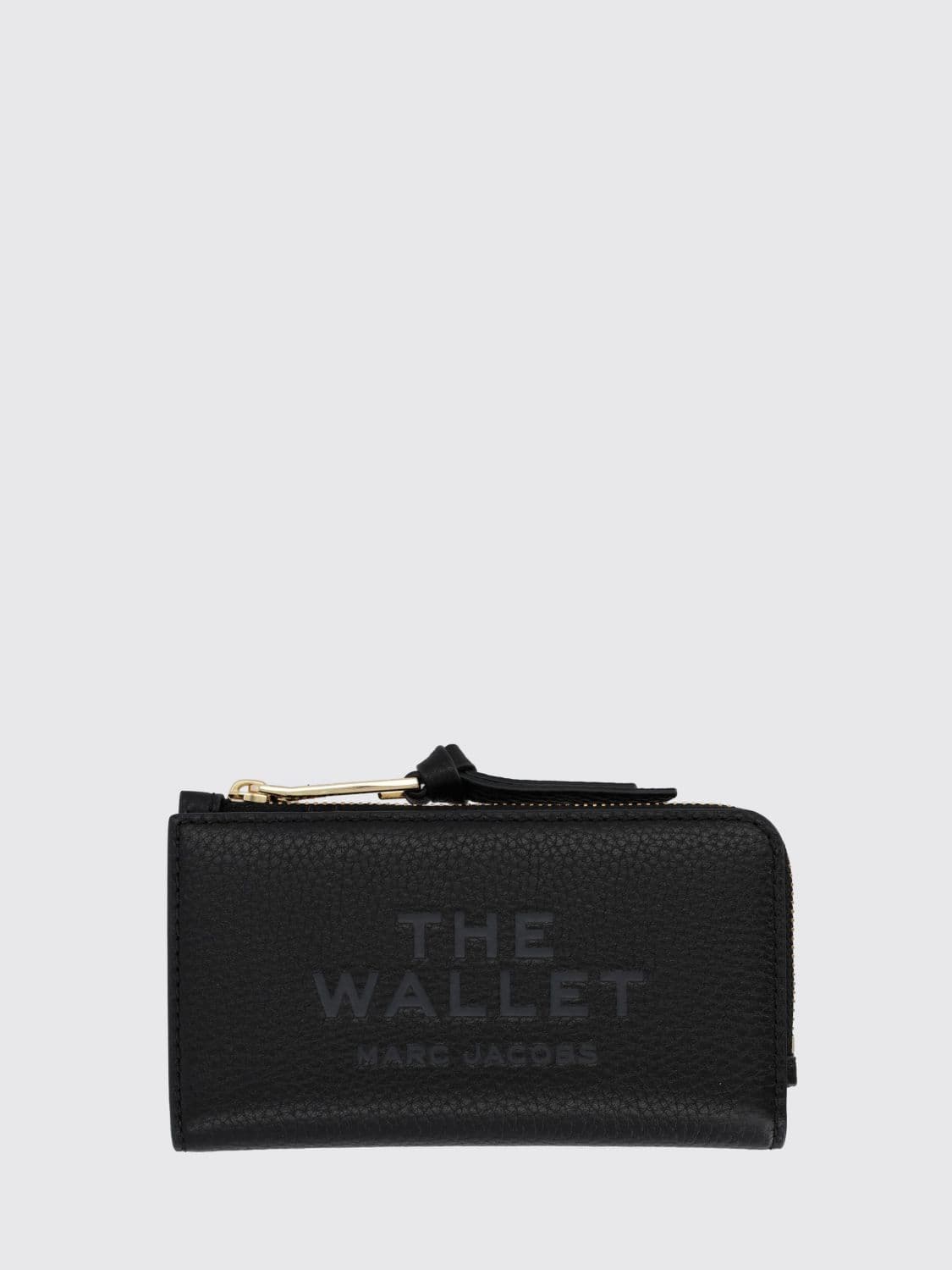 Marc Jacobs The Wallet Grained Leather Card Holder with Zip Closure